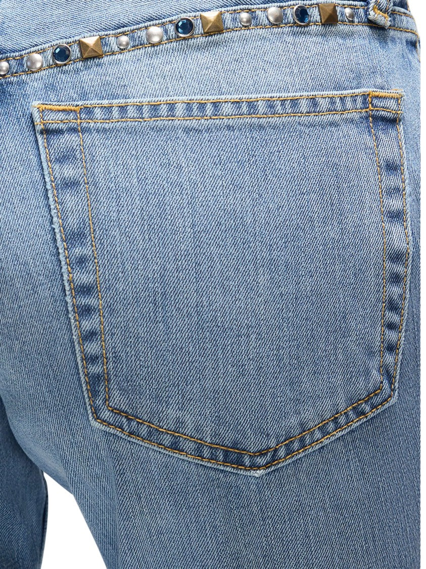Re/Done Twisted Mid Rise Bootcut Cotton Jeans