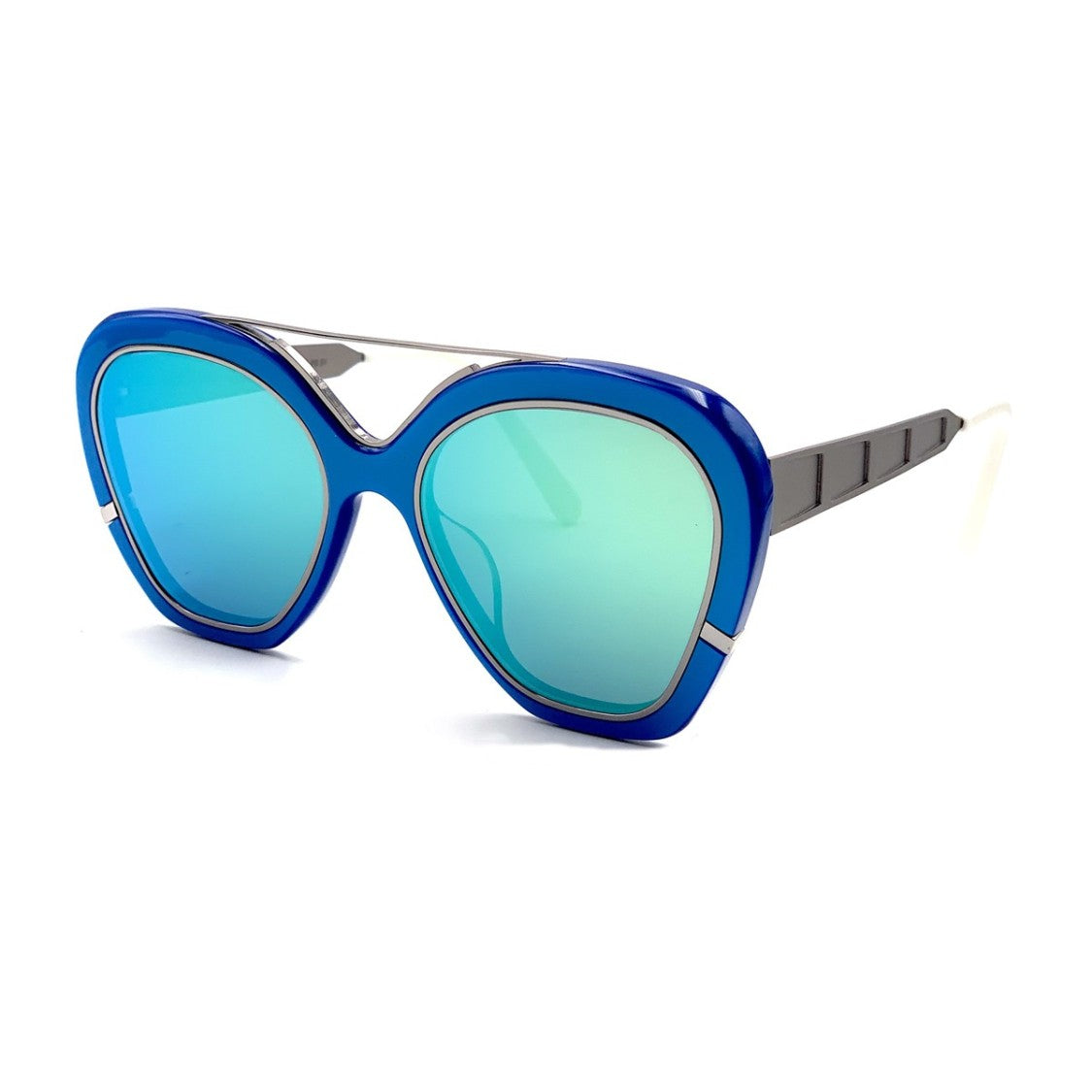 Irresistor Blue La Isla Bonita Bold Oversized Geometric Sunglasses