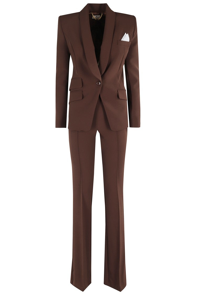 Elisabetta Franchi Single-Breasted Blazer And Flared Trouser Set
