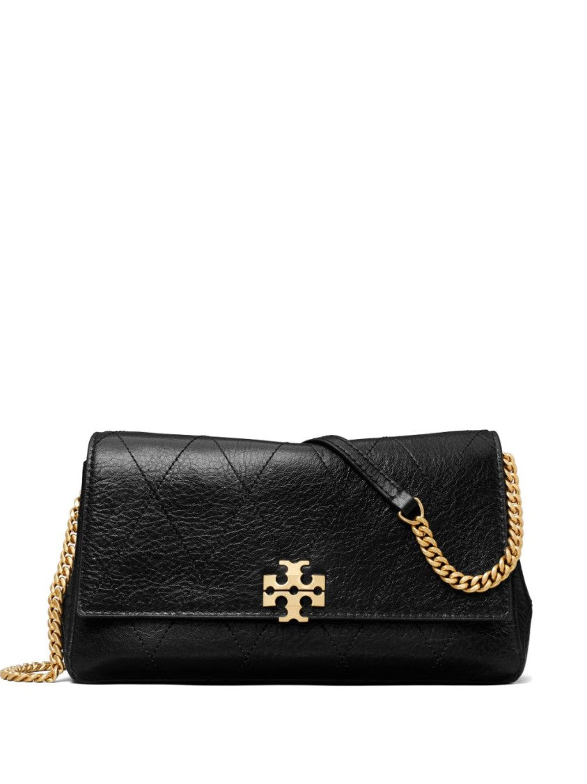 Tory Burch Textured Leather Bag With Gold-Tone Logo Clasp