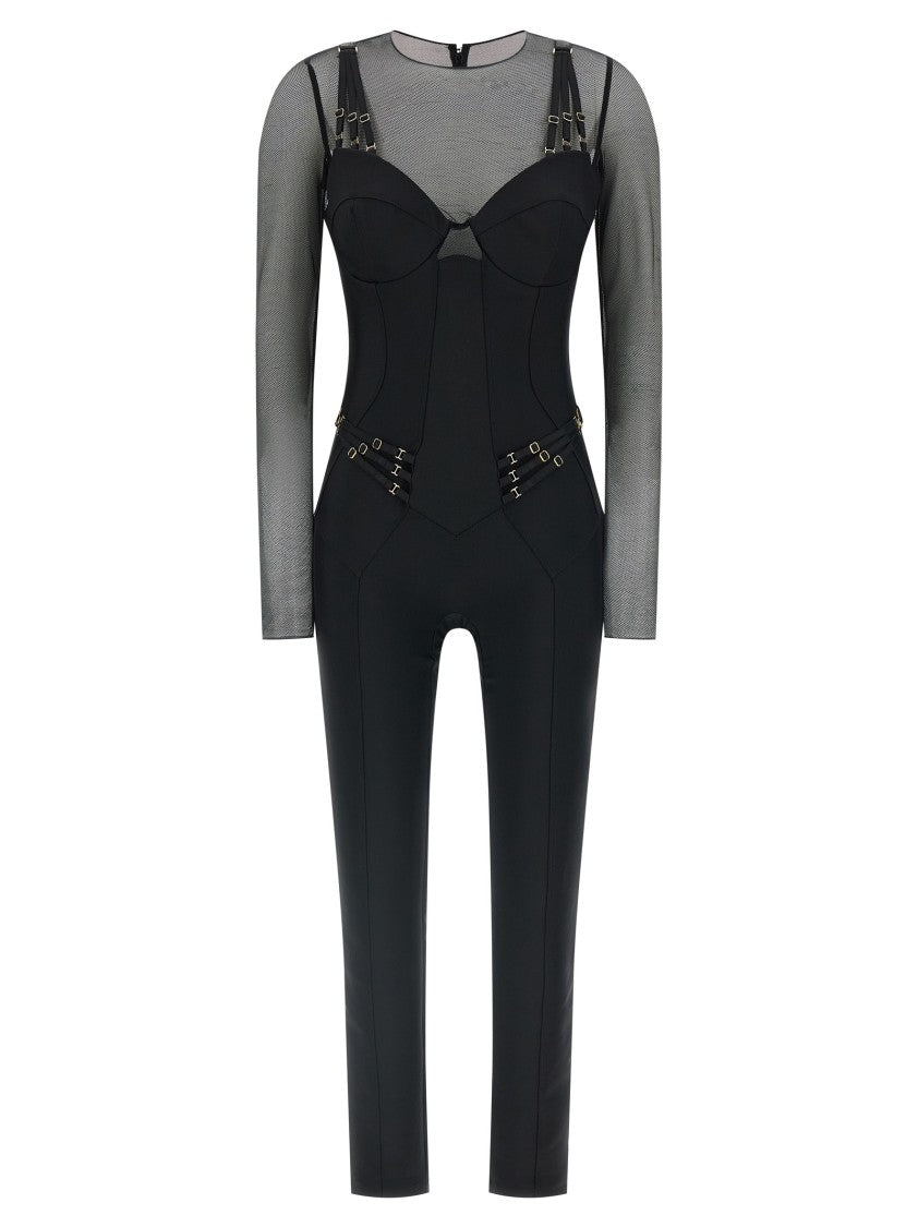 Elisabetta Franchi Jersey And Tulle Jumpsuit