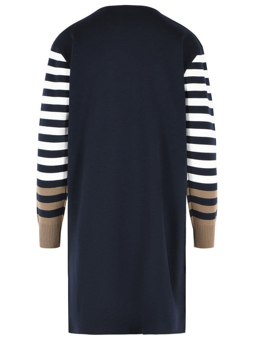 Max Mara Cotro 'Velo' Dress In Navy Blue Virgin Wool