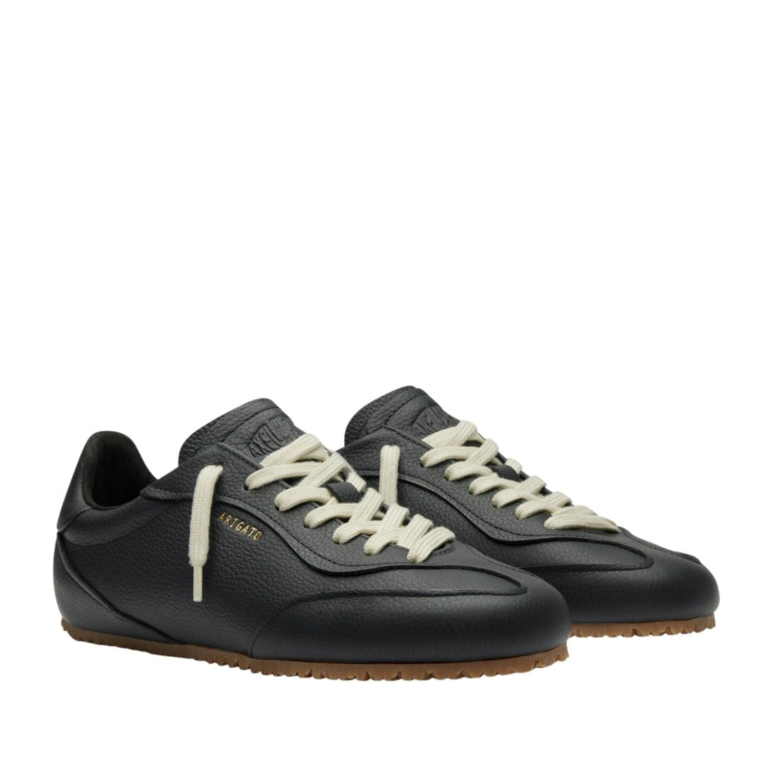 Axel Arigato Daze Runner Black Textured Gold Branding Leather Sneakers