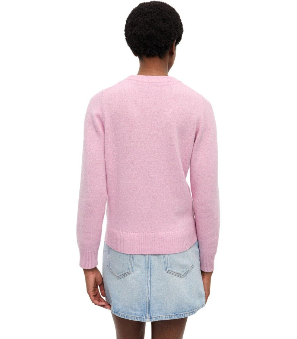 Ganni Poodle Pink Crewneck Jumper