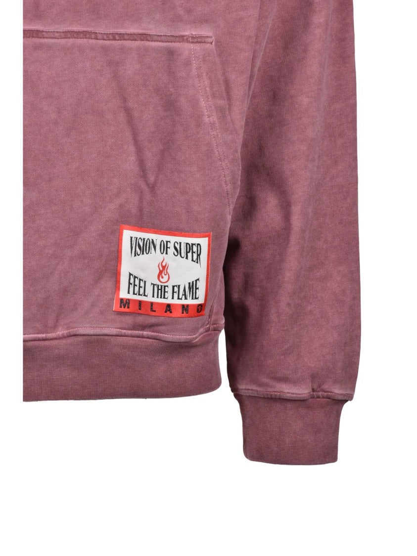 Vision Of Super Antique Pink Relaxed Fit Hooded Cotton Sweatshirt