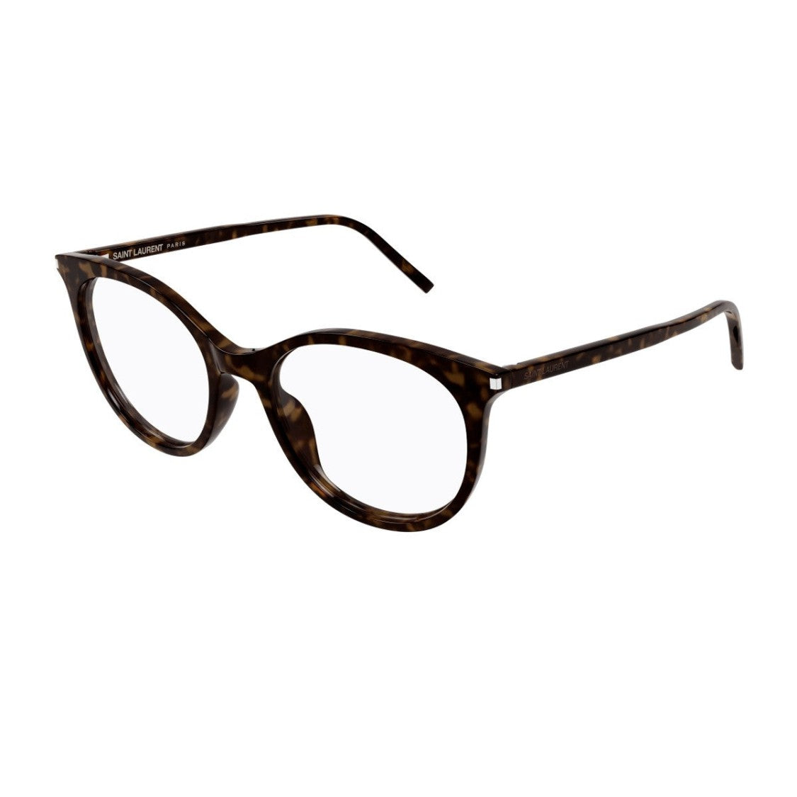 Saint Laurent Havana Corner Angle Acetate Oversized Round Sunglasses
