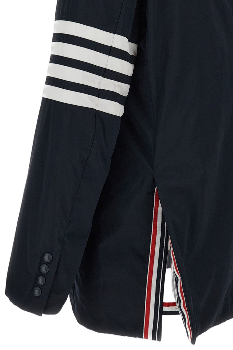 Thom Browne Down-Filled Overcoat With Signature 4-Bar Stripe Motif