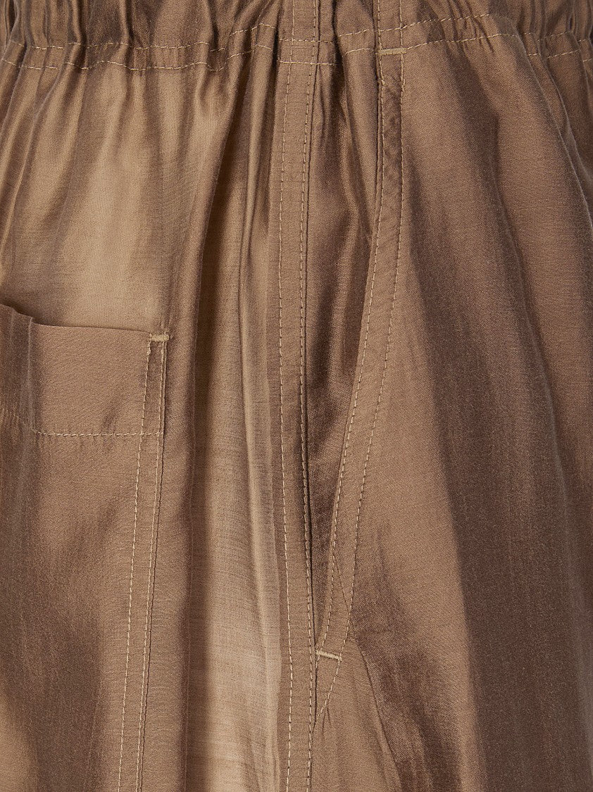 The Latest Beige Dora Lightweight Muslin Wide-Leg Trousers