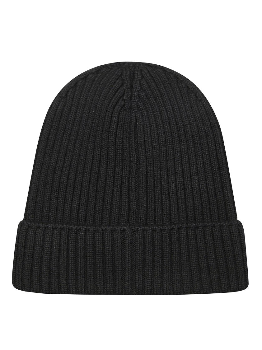 Moncler Ribbed Beanie With Central Logo Patch