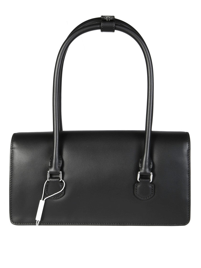 Self-Portrait Rectangular Handbag With Silver Bow Embellishments