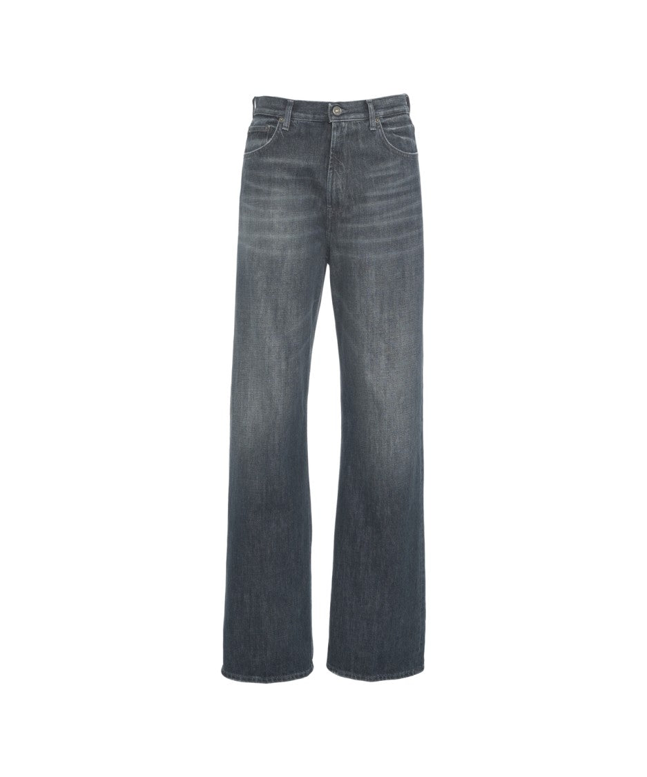 Dondup Straight Leg Jeans With Five-Pocket Design And Subtle Whiskering
