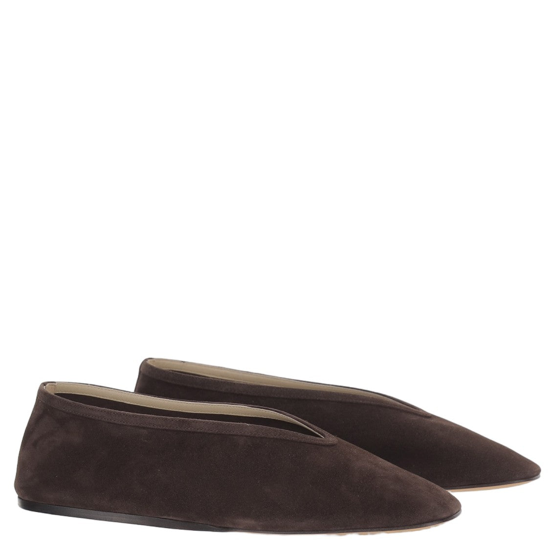 Le Monde Béryl Suede Flat Shoes With Tapered Toe And Rubber Sole