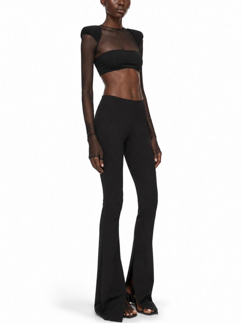 Rick Owens Sheer Translucent Mesh Panels Crop Top