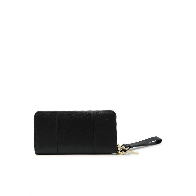 Le Tanneur Black Leather Zipped Travel Companion