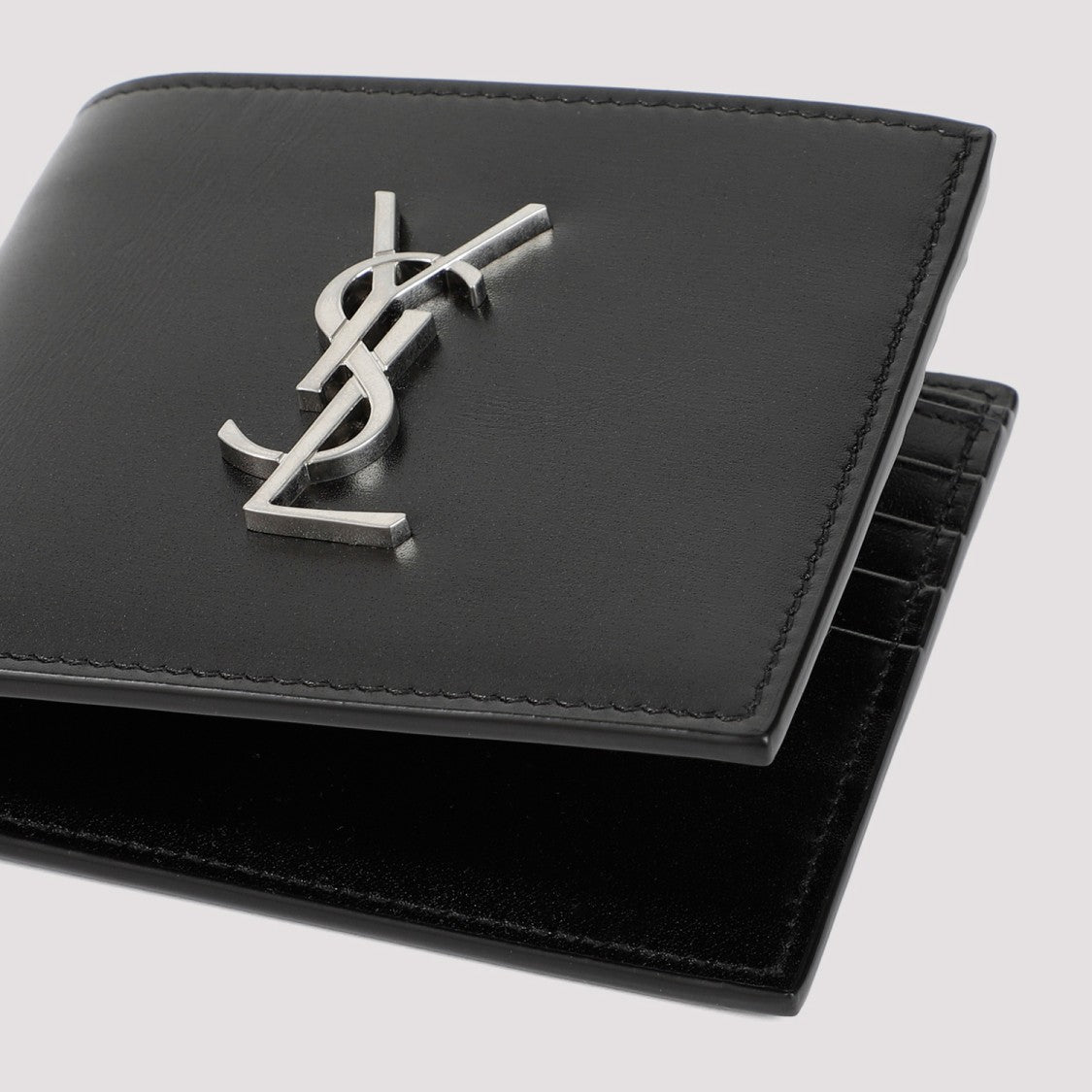 Saint Laurent Black Leather Credit Card Holder