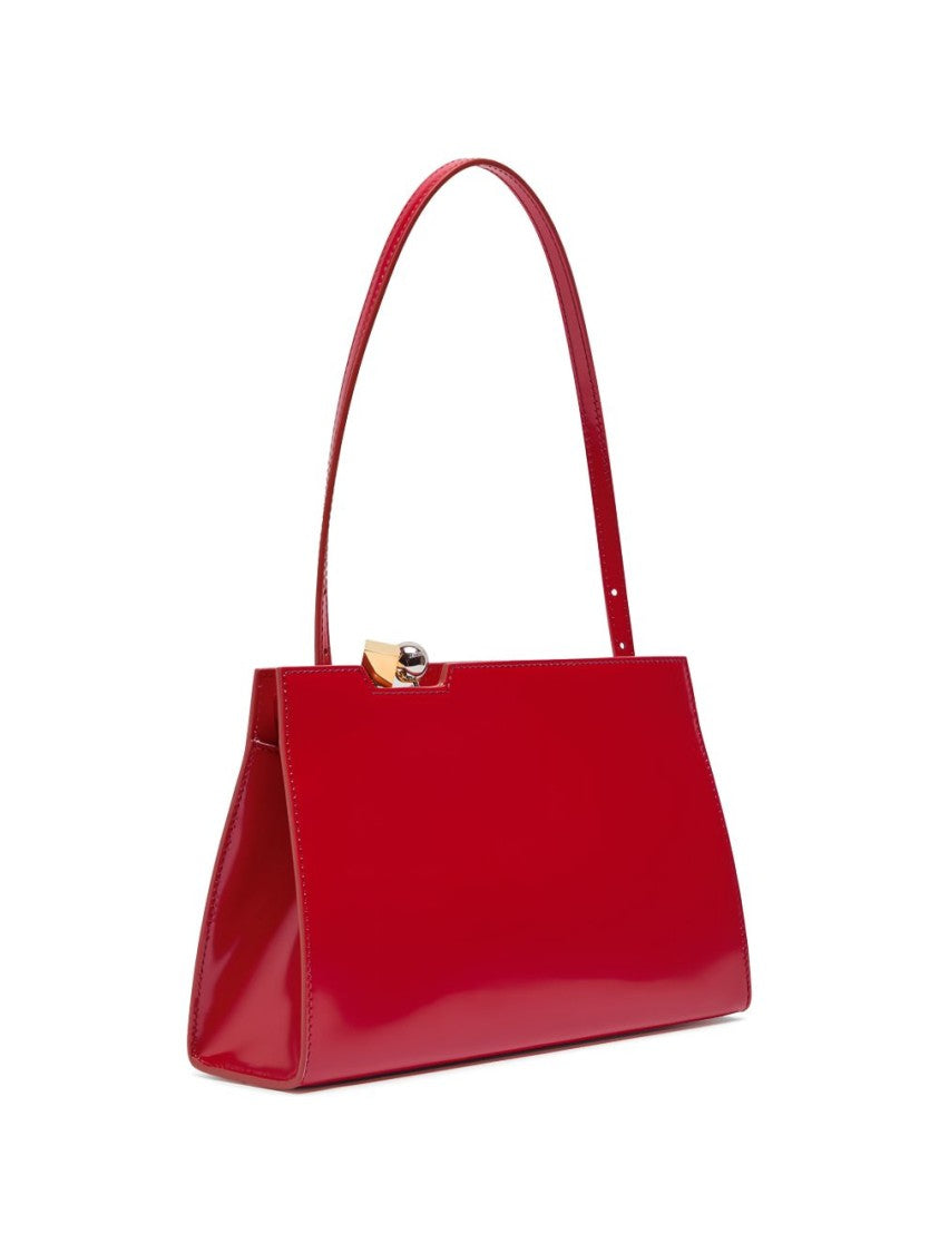 Jacquemus Red Spazzolato Leather Rond-Carré Charm Bag