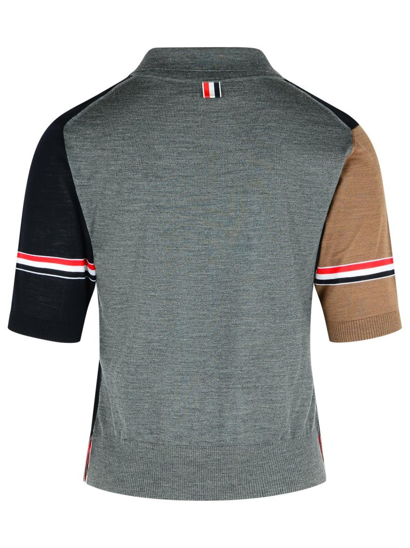 Thom Browne 'Fun' Multicoloured Virgin Wool Polo Shirt