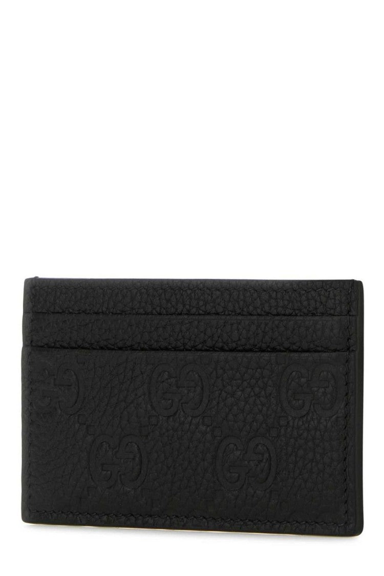 Gucci Textured Leather Card Wallet With Embossed Patterns