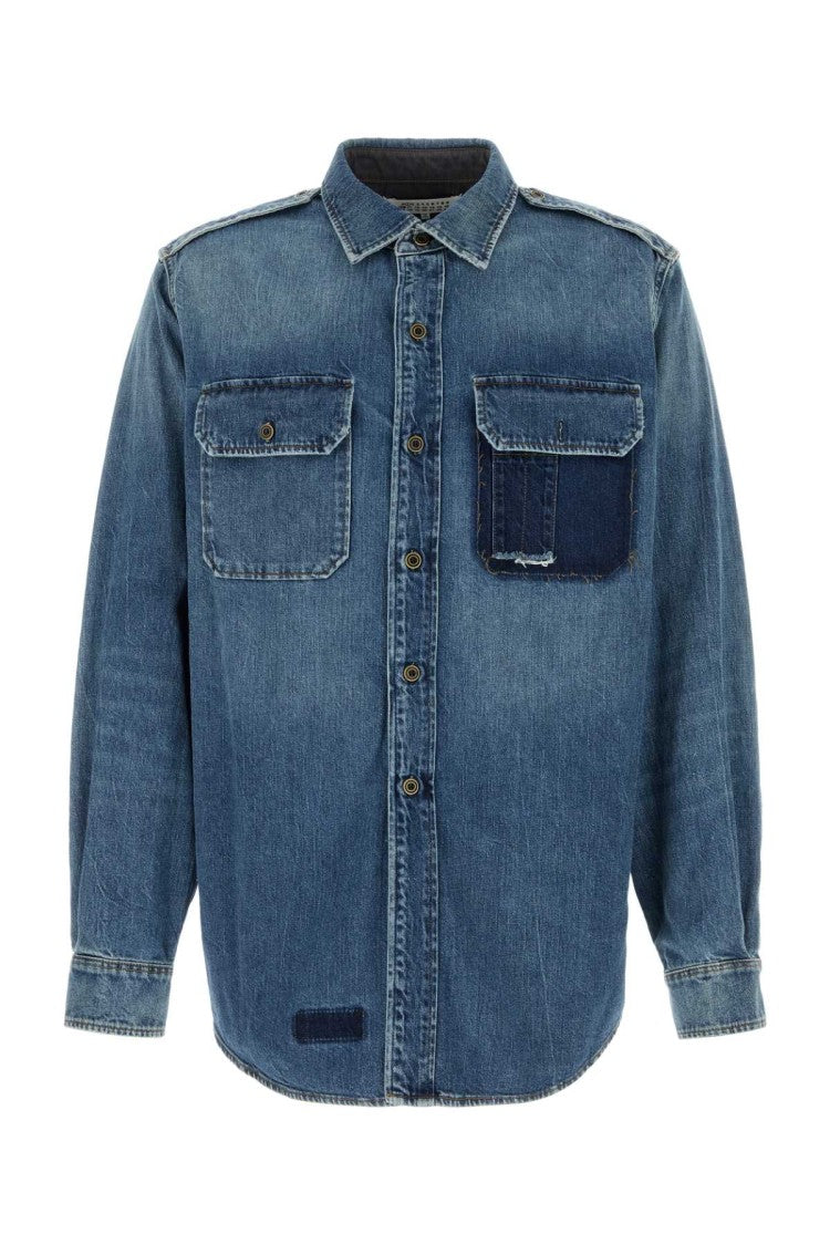 Maison Margiela Vintage-Inspired Denim Shirt With Structured Collar