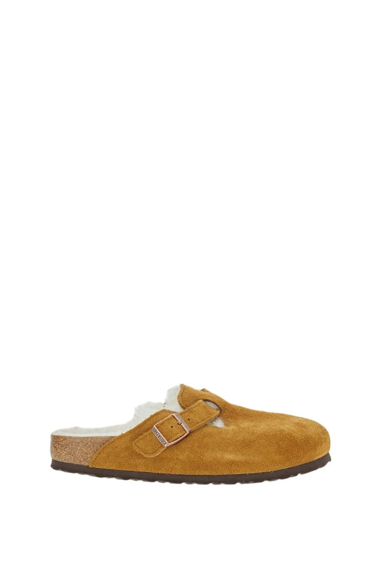 Birkenstock Brown Boston Shearling Suede Clogs