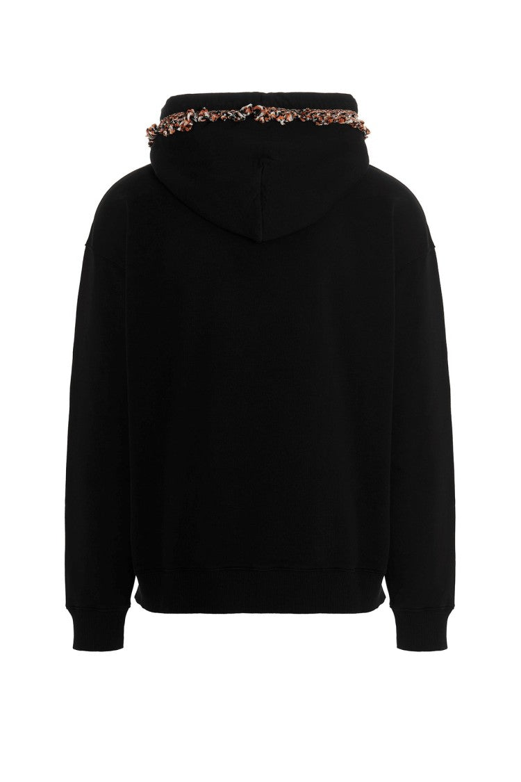 Marcelo Burlon Black Cotton Printed Hoodie