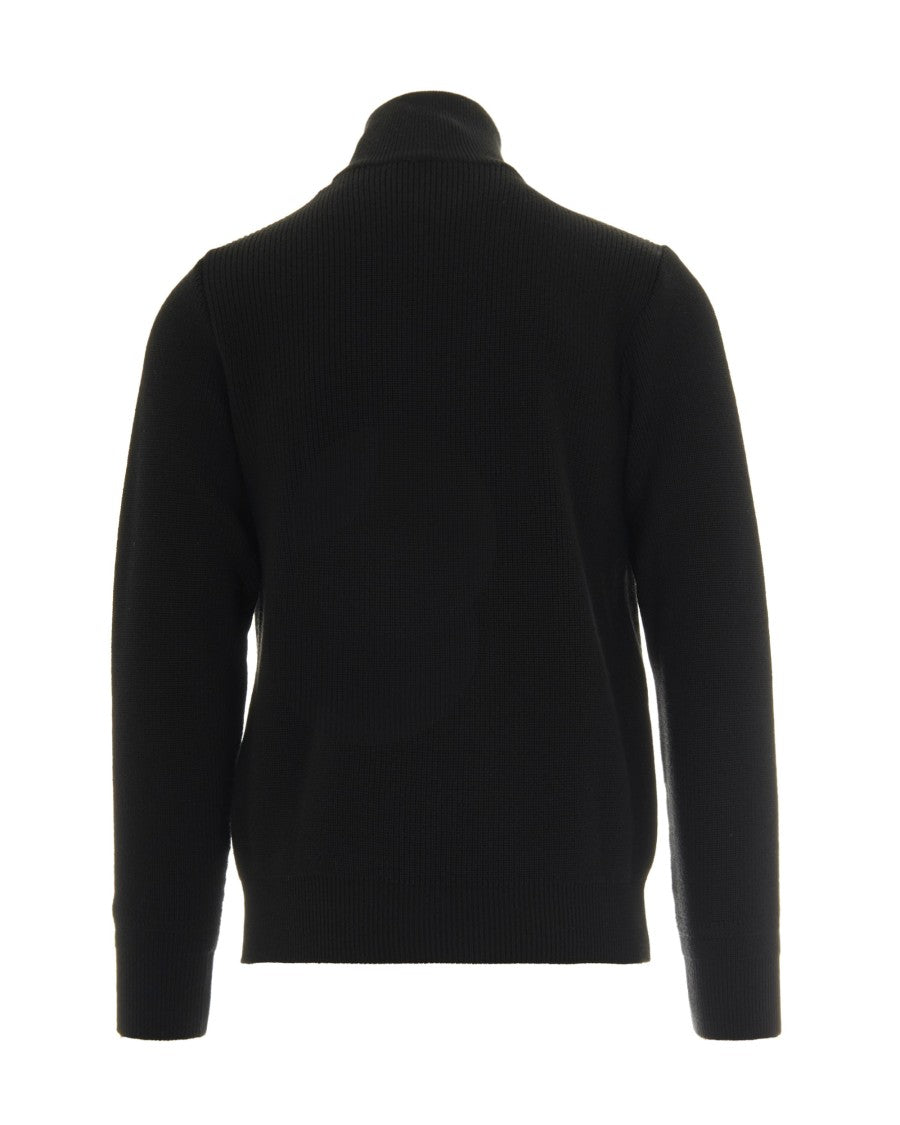 Paul & Shark Black Half-Zip Sweater