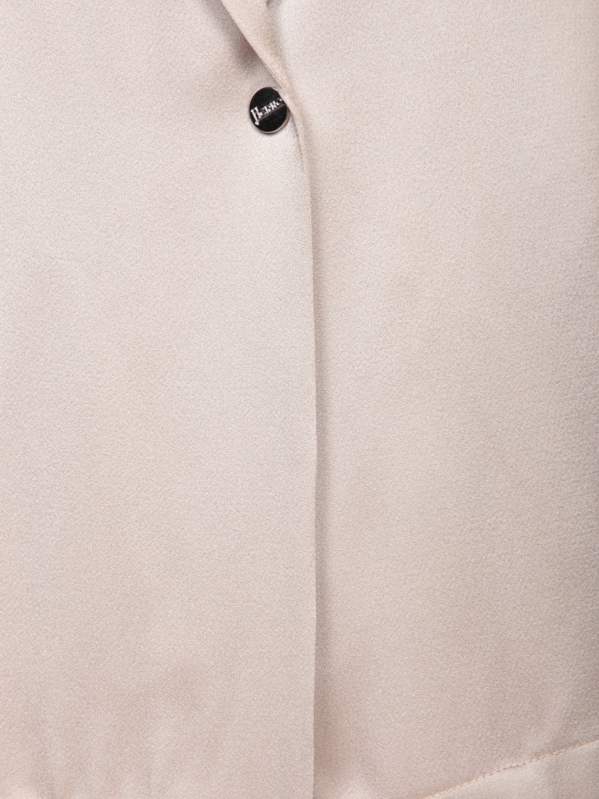 Herno Sophisticated Beige Satin Jacket