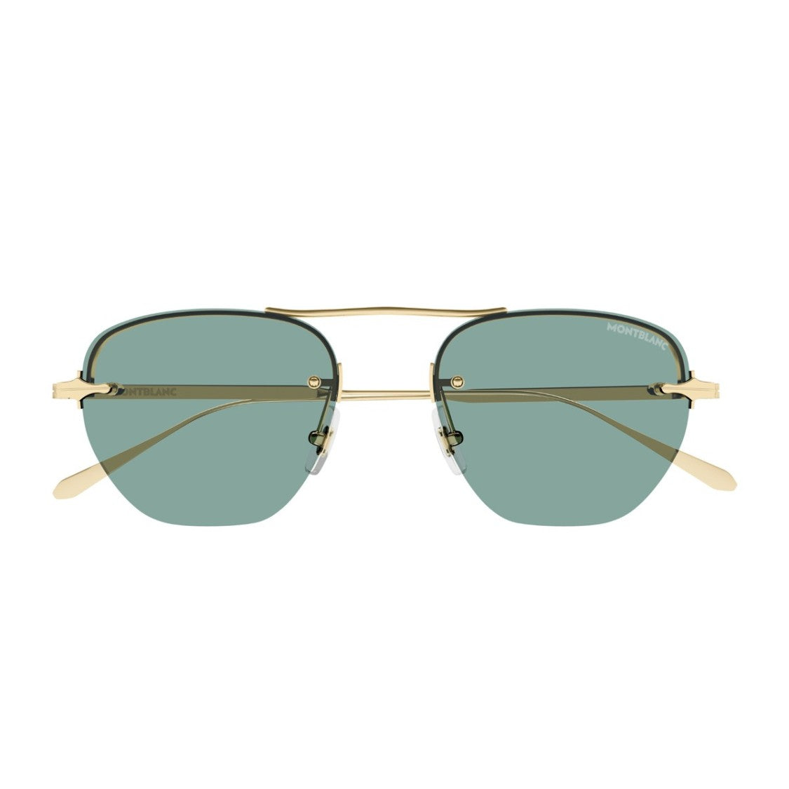 Montblanc Gold Mb0404s Nib Geometric Metal Sunglasses