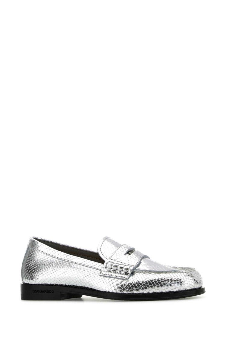 Dsquared2 Silver Leather Neoclassic Loafers