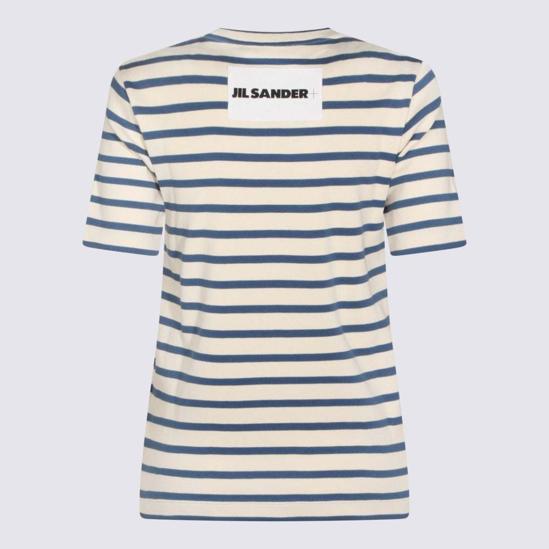 Jil Sander White And Blue Cotton T-Shirt