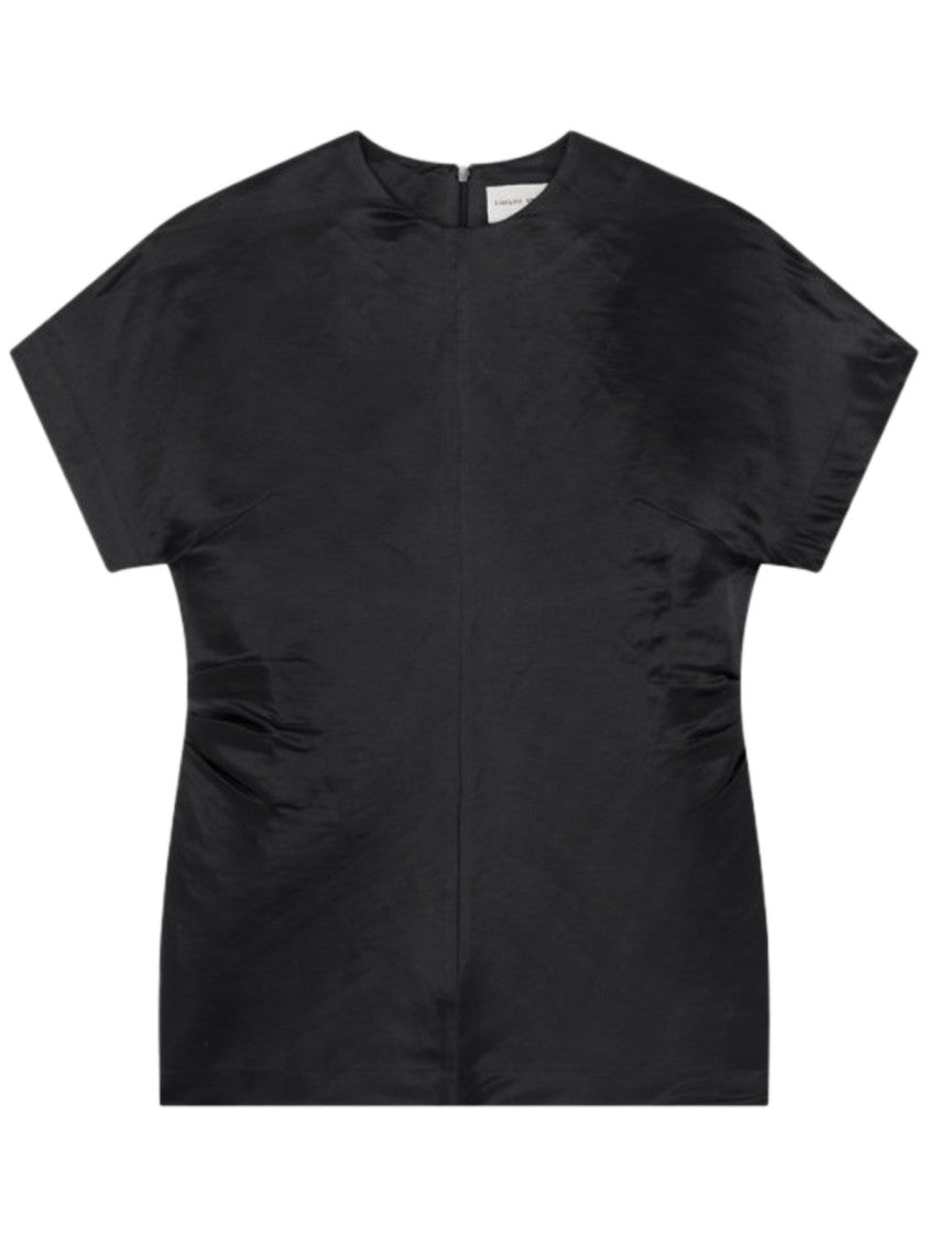 Loulou Studio Short Sleeve Black Shirt