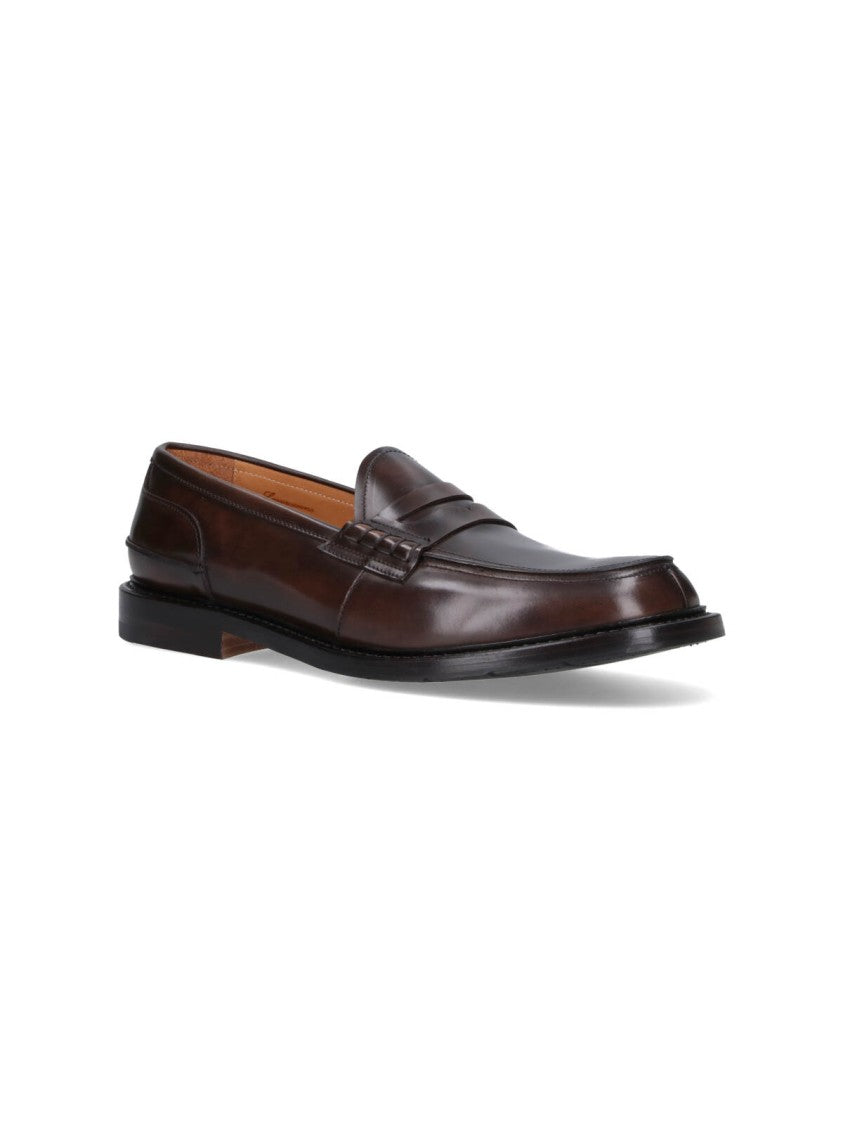Premiata Polished Leather Loafers With Penny Strap Detail