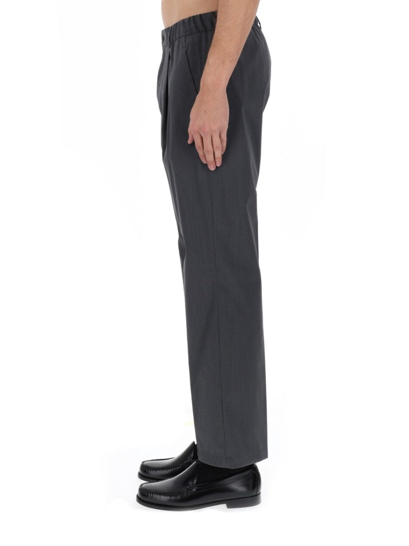 Herno Neutral Tailored Straight-Leg Wool-Blend Pants