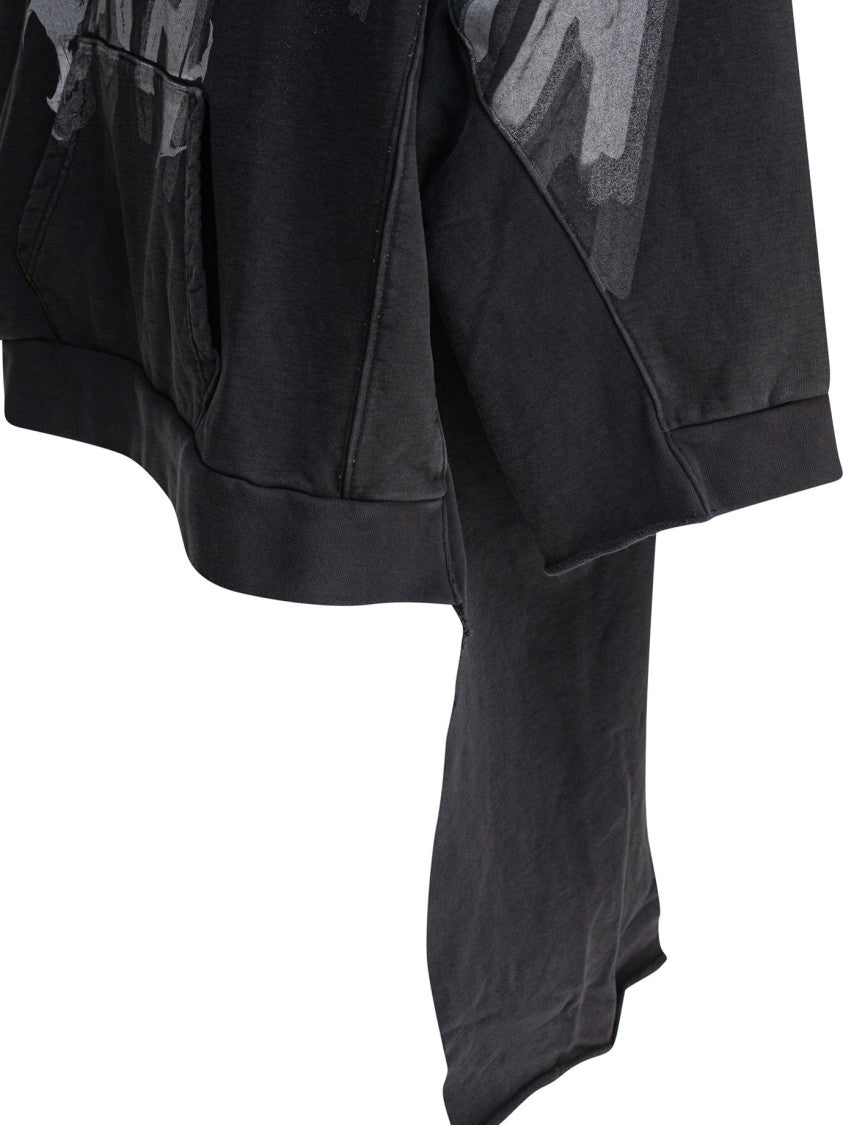 Rrr123 Soft Cotton Sweatshirt With Distressed Lettering