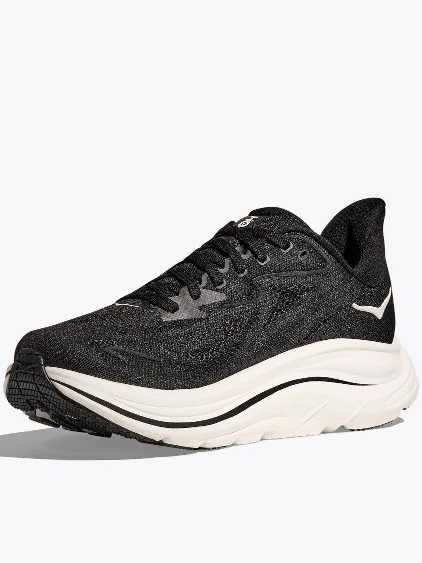 Hoka Black Clifton 10 Cushioned Mesh Sneakers