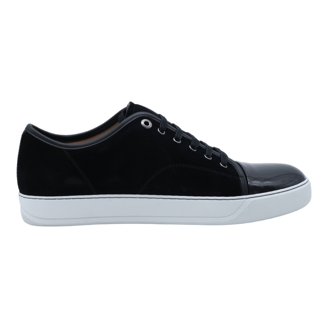 Lanvin Low-Top Black Sneakers With Shiny And Matte Finishes