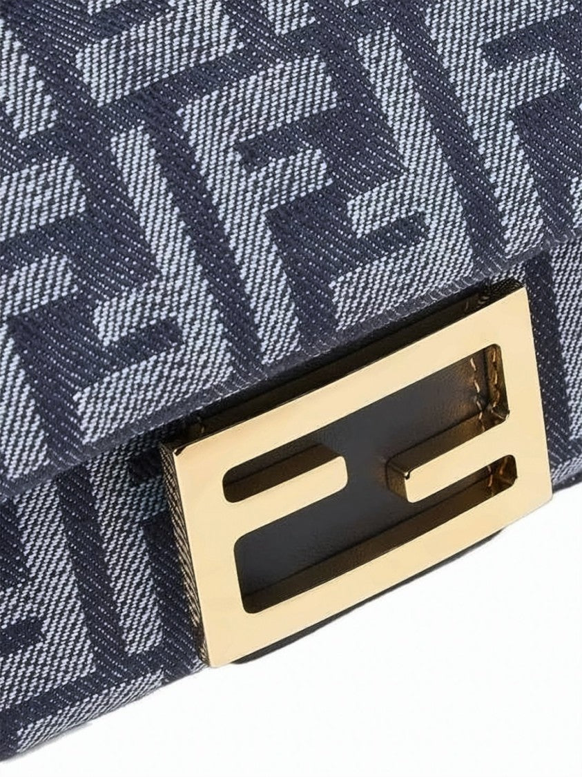 Fendi Blue Monogram Chain Strap Crossbody Bag