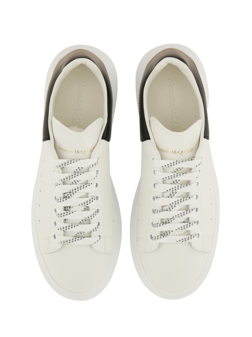Alexander Mcqueen Oversized Calf Leather Sneakers With Chunky Rubber Sole