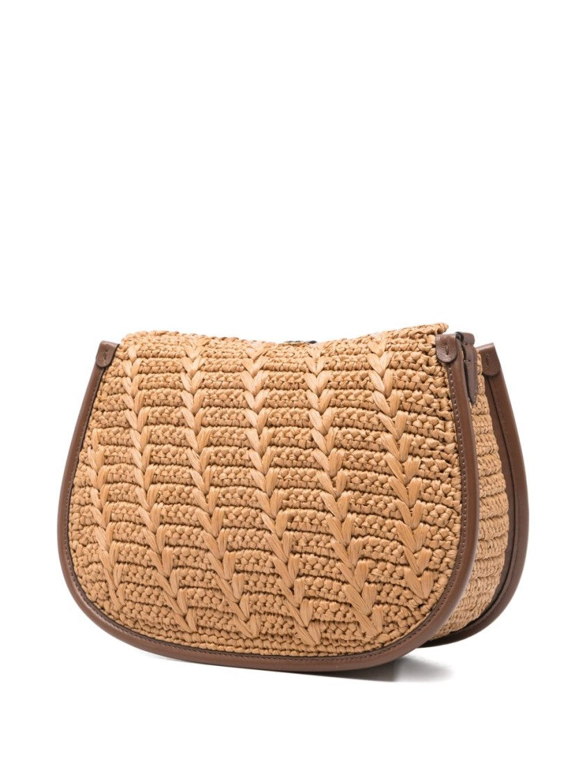 Etro Chevron Textured Calf Leather Shoulder Bag
