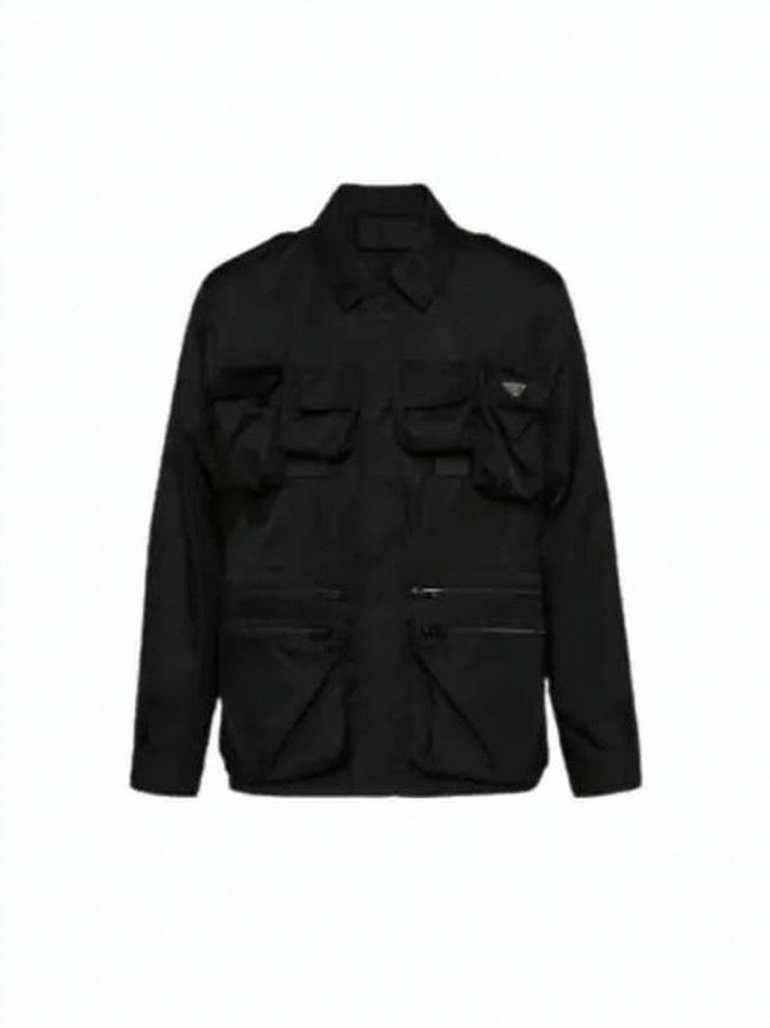 Prada Utility Black Jacket With Front Pockets