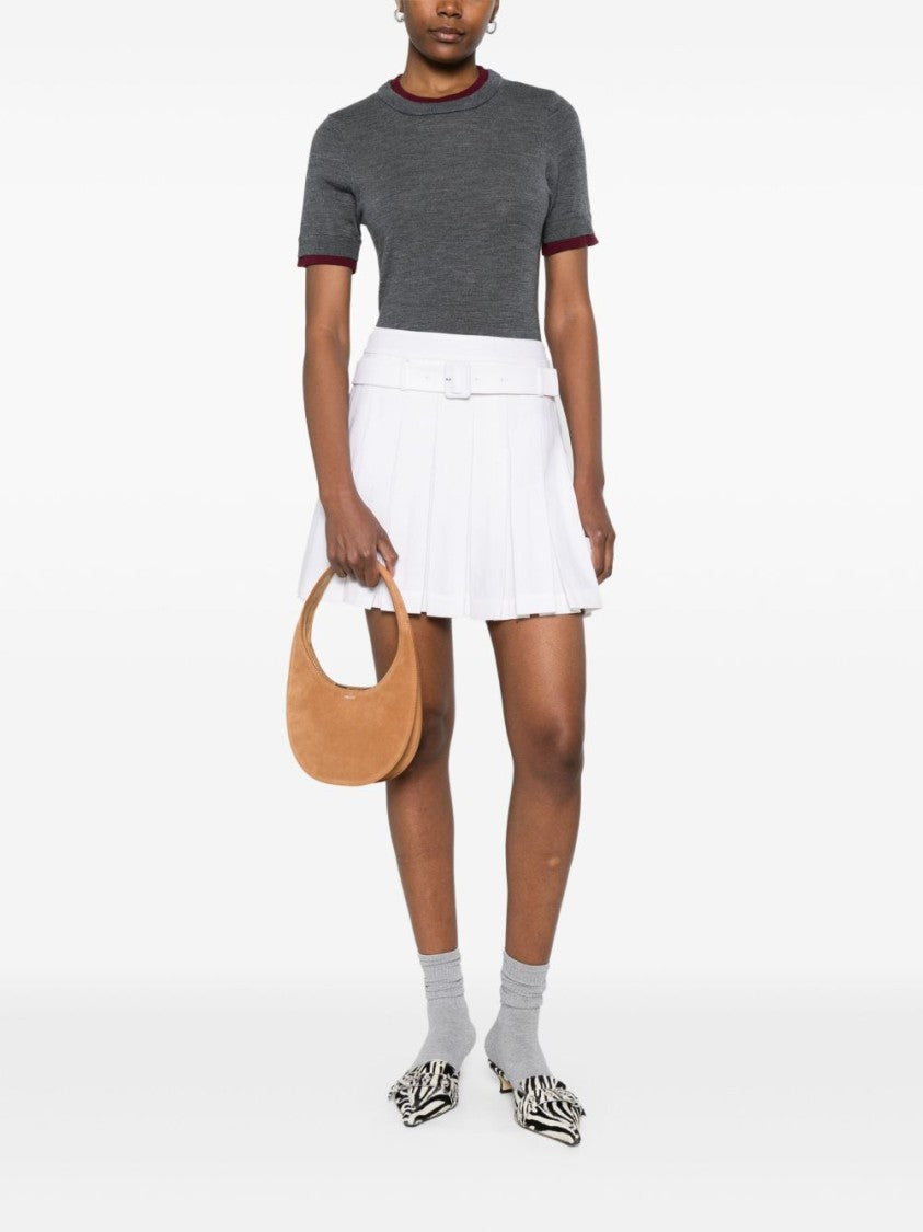 Coperni Brown Crescent Suede Top Zip Bag
