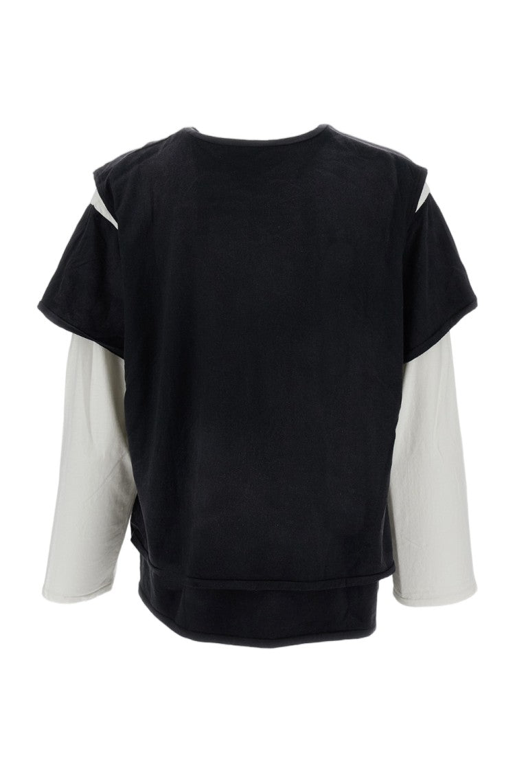 Found White / Black Triple Layer Multi-Layered Cotton T-Shirt