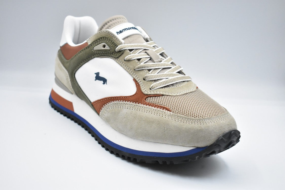 Harmont & Blaine Beige Low-Top Sneakers With Suede And Mesh Detailing