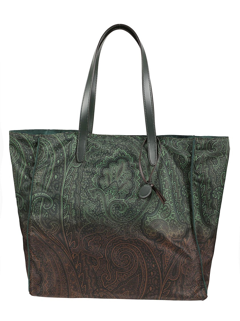Etro Unfold Me Paisley Pattern Nylon Tote Bag