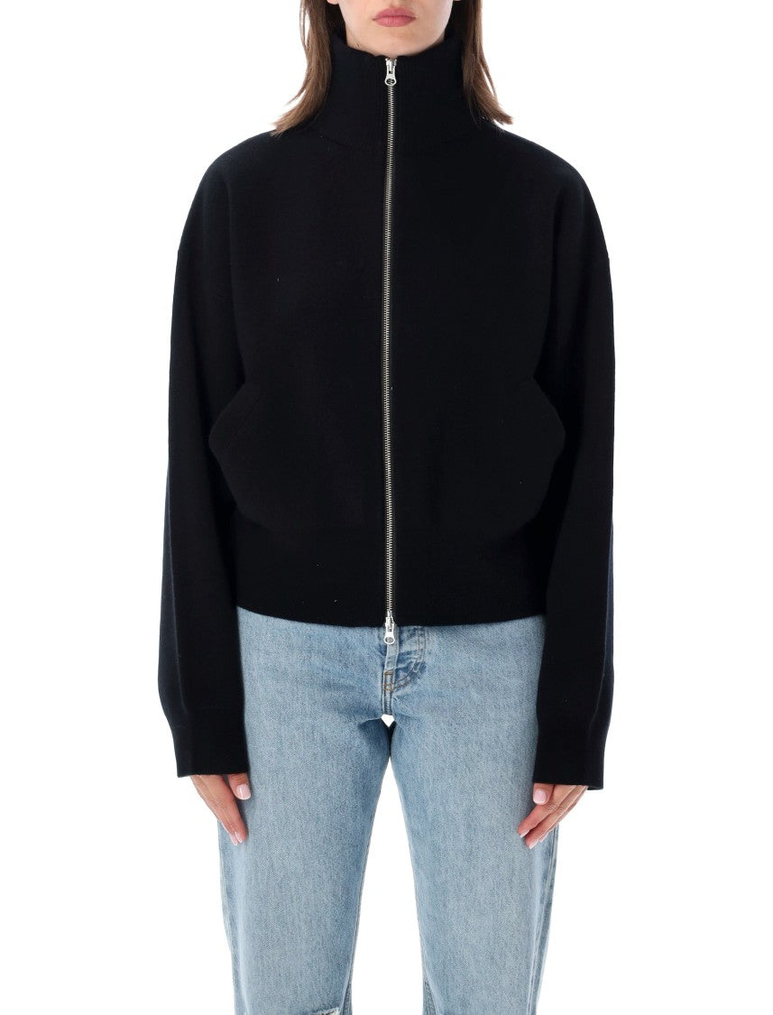 Extreme Cashmere Xtra Cute 3D Jacquard Cashmere Cropped Bomber Cardigan
