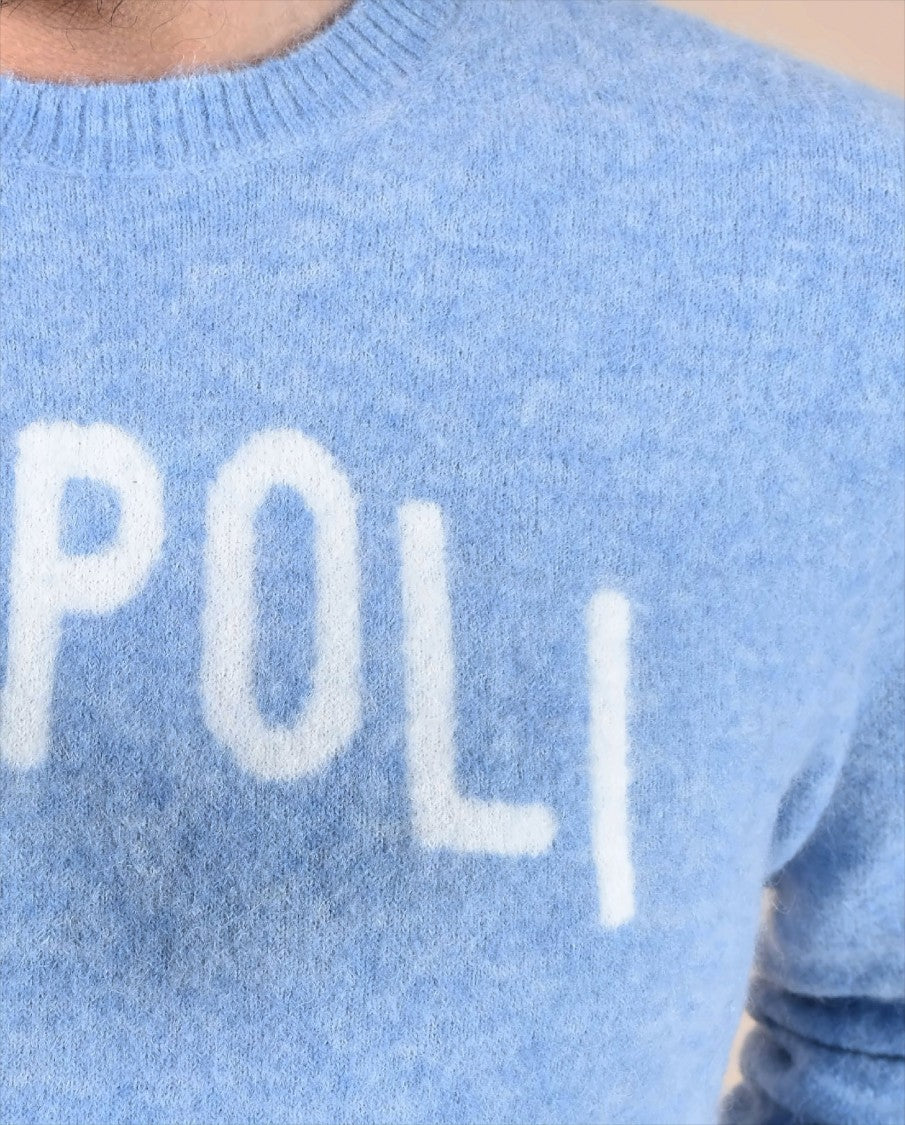 Mc2 Saint Barth Heron Alpaca Napoli Sweater With Fuzzy Detailing