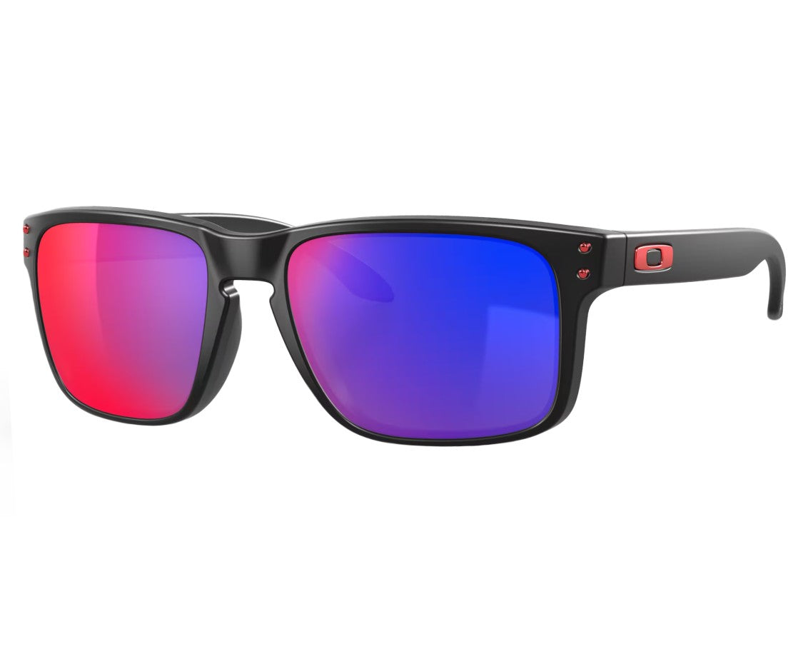 Oakley Matte Black Rectangular Sunglasses With Gradient Lenses