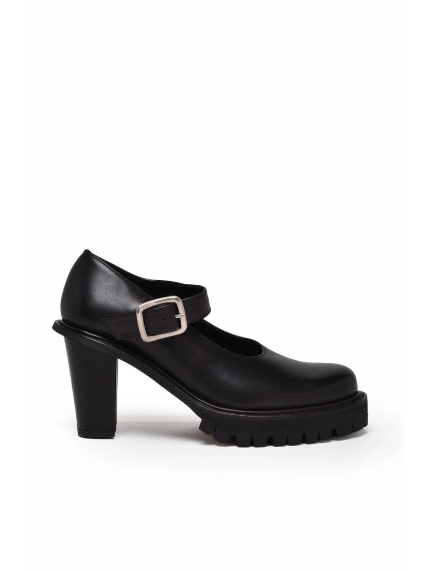 C.Des Garcons X Kids Love Gaite Black Chunky Sole Leather Strap Bebè Shoes