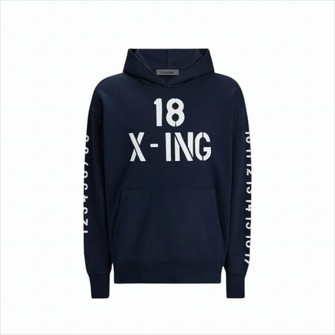 Gfore Deep Navy Printed Hoodie With Relaxed Fit