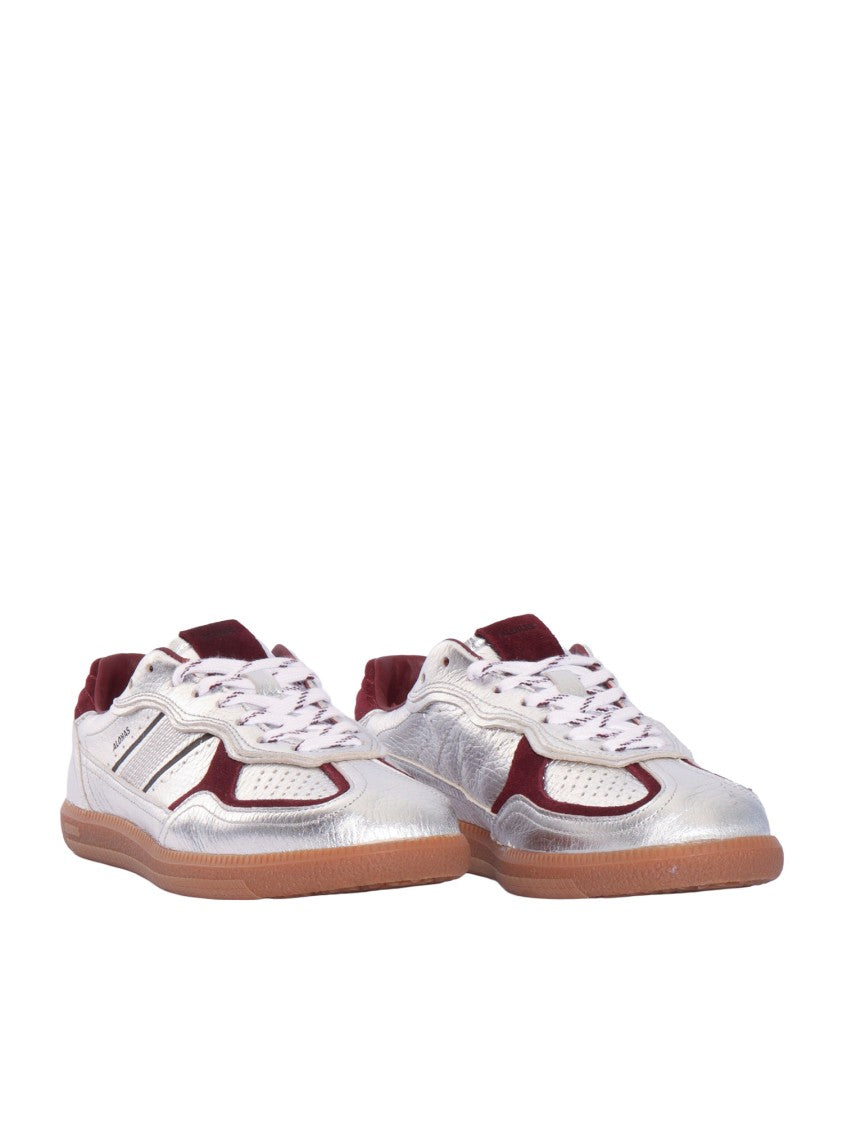 Alohas Silver Burgundy Grain Shimmer Sneakers